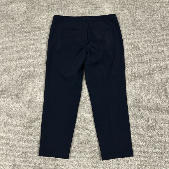 Raffaello Rossi Pants Womens 10 Ute 7/8 Navy Stretch Tapered Trousers Career - Picture 9 of 9